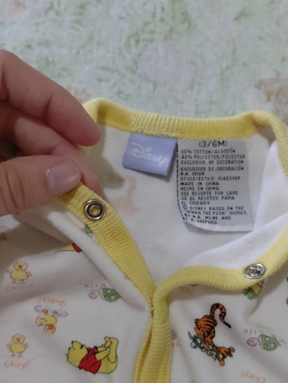 Disney Winnie the Pooh White and Yellow Snap-Front One-Piece